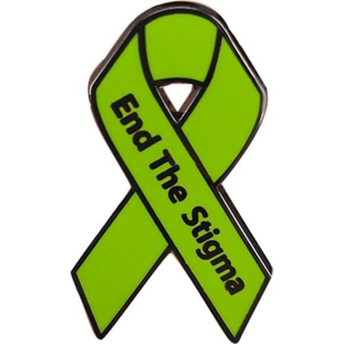 Stop End the Stigma of Mental Illness Pin NAMI Mental Health Awareness Ribbon Badge Brooch