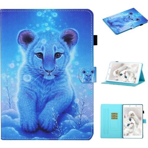 Case For Samsung Galaxy Tab A 8.0 2019 SM-T290 T295 T297 Cover Funda Tablet PU Leather Cartoon Patterns Stand Shell
