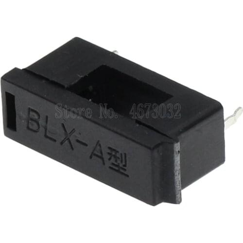 10Pcs 5x20mm Fuse Holder With Cover Chassis/Panel Mount BLX-A Black For PCB Board S08 Drop ship