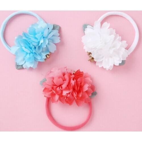 Baby Headband Flower Children Hair Accessories Thin Nylon Infant Mesh Hairbands Solid Color Toddler Headwrap Newborn Photo Props