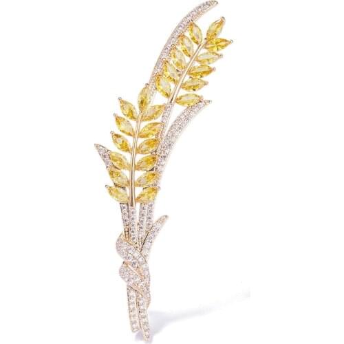 Elegant wheat plant brooch wheat ear brooch fashion ladies western decorations accessories gifts