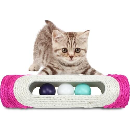 Cat Toy Scratch For Cat Interactive Training Scratching Toys Rolling Tunnel Sisal Ball Trapped With 3 Ball Pet Product
