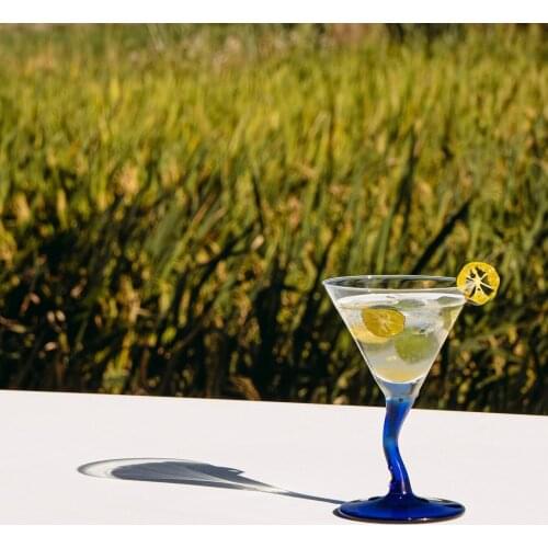 Personality twist handmade glass cocktail glass creative goblet party wine ice cream cup European home decoration