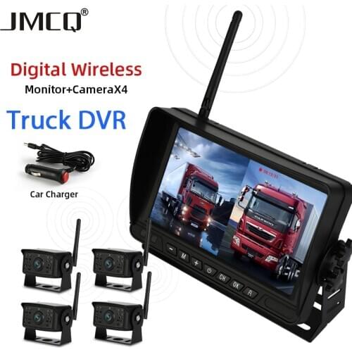 JMCQ 1280x720 High Definition Wireless Truck DVR IPS Monitor 7" Night Vision Reverse Backup Recorder Wifi Camera For Bus Car