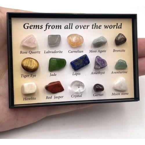 1 Box Gift Raw Natural Stone Gemstones Collectible Samples Home Decoration Ore Mineral Specimen Quartz Crystal Polished