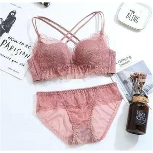 Lenceria Cute Sweet Mesh Bras and Panty Set Underwear Womens Intimates Ensemble Bra Brief Set Girl Sexy Lingerie Soutien Gorge