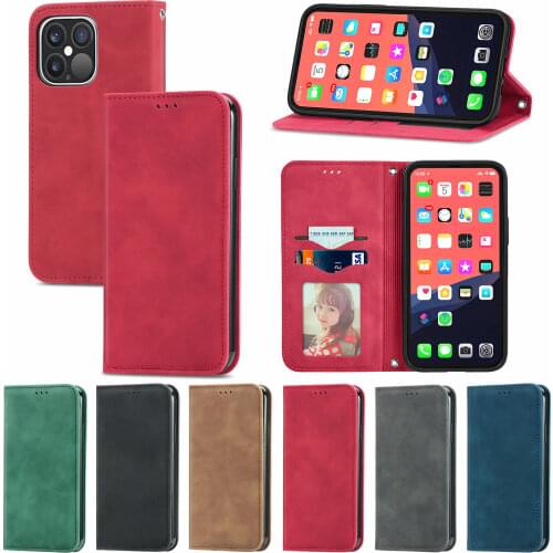 Skin Feel Leather Case for iPhone 13 12 Pro Max Mini 11 Flip Wallet Cards Cover Magnetic Full Protective Shockproof Book Fundas