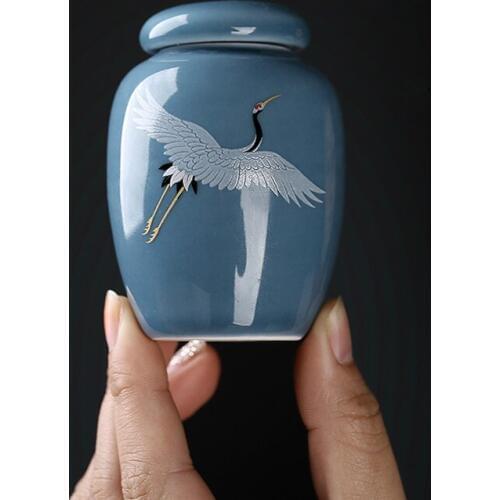 Crane ceramic pet bone ash jar small jar
