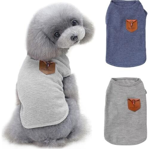 Summer Dog Clothes Solid Color Puppy Cat T Shirt Breathable Cotton Pet Cool Clothing Dog Vest For Yorkshire Chihuahua Teddy