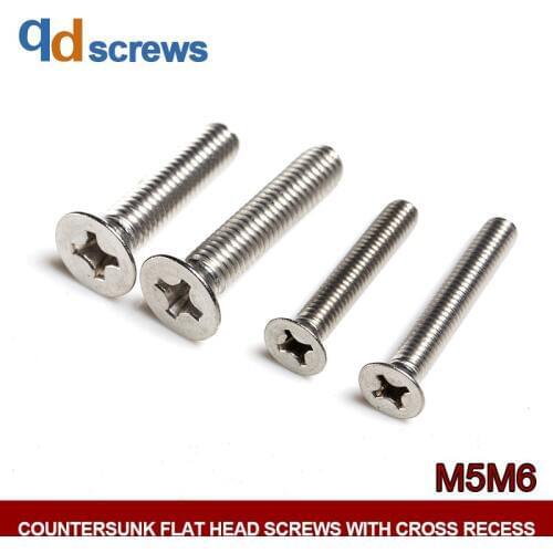M5M6 Common stainless steel Countersunk flat head screws with cross recess Phillips flat countersunk head screw GB819 DIN965