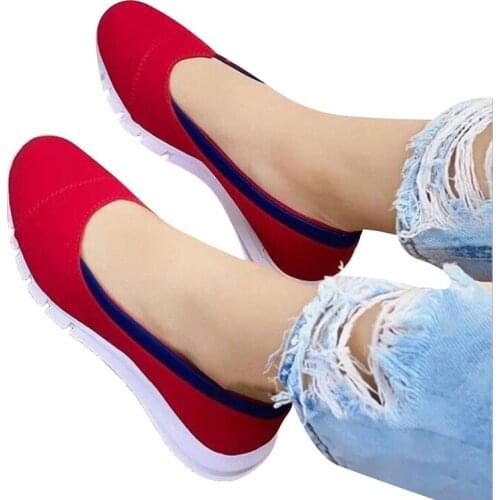 Fashion Women Flat Shoes Breathable Platform Flat Shoes 2021 Four Seasons Womens Casual Thick-soled One-step-on Womens Shoes
