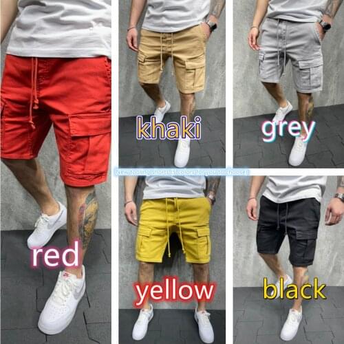 2021 new summer mens tooling shorts loose mens sportswear cross border Capris Multi Pocket casual pants