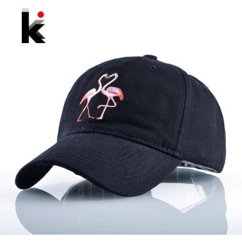 New Fashion Unisex Snapback Sun Hat Flamingoe Embroidery Cotton Baseball Caps Women Men Solid Color Dad Hats Casquette Homme