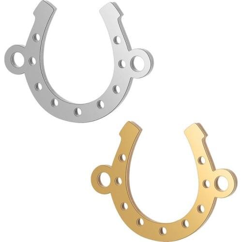 5pcs/lot DIY Stainless Steel U-shaped Horseshoe Pendant Mirror Polished Connector Charm Findings Jewelry Accessories Hand Making