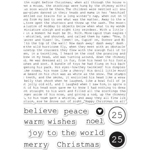 English Words Transparent Clear Stamps for DIY Scrapbooking/Card Making/Kids Christmas Fun Decoration Supplies ST0105