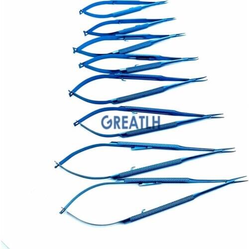 Straight Curved Lock Needle Holders Ophthalmic tweezer Clip forceps 12cm 14cm 16cm 18cm Titanium eyelid tools