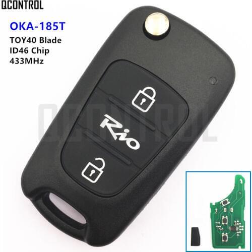QCONTROL 433MHz Remote Key for KIA Rio Car OKA-185T CE0682 PCF7936 Immobilizer TOY40 Key Blade