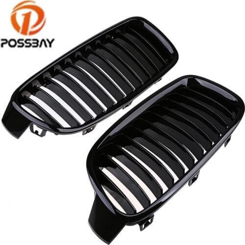 POSSBAY Auto Front Bumper Grille Mesh Cover Kidney Racing Grill for BMW 3-Series F30 320dX/320i/340iX/Hybrid 3 Sedan 2012-2017