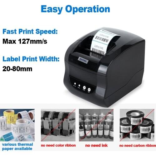 Xprinter bluetooth receipt Barcode Label sticker 58mm 80mm 100mm thermal Printer for mobile Android ISO Windows Linux systerm