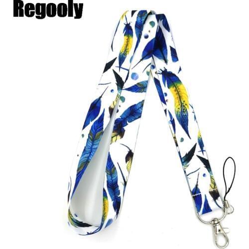 Starry sky feathers Classical Style Lanyard For keys The 90s Phone Working Badge Holder Neck Straps With Phone Hang Ropes