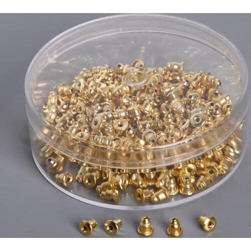 200pcs (Contain Box) 5x6mm Earrings Jewelry Accessories Metal Ear Earring Back Earring Stopper Plugs Blocked Diy Jewelry Making