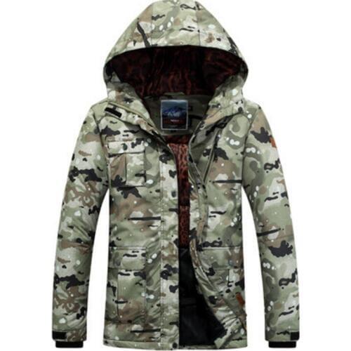 Womens Camouflage Ski Jacket Multi-Pocket Female Blue Climbing Cycling Outerwear Winter Outdoor Waterproof Sportswear Skiwear