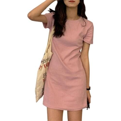 2021 fashion New Dress Women Sweatshirt summer Long Sleeve Plue Size O-Neck Loose Solid Color Pocket Womens Dresses