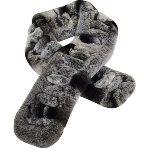 Winter natrual Luxury long Womens Rabbit Fur Scarf Lady Casual Solid Fur Scarf 100% real Rabbit Fur winter Scarves for women