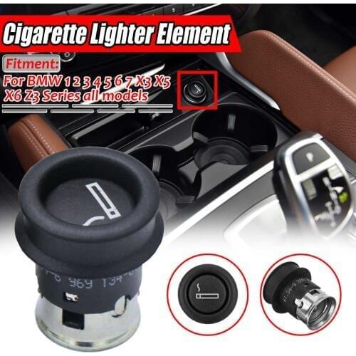 1x Black Cigarette Lighter Car Element Plug Automobiles For BMW 1 2 3 4 5 6 7 X3 X5 X6 Z3 Series E90 E91 E36 E39 61349308246