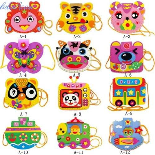 1pcs Cute Handbags EVA Foam Stickers Kids DIY Art Craft Kits Bags Girl Kindergarten Creative Material Educational Toys