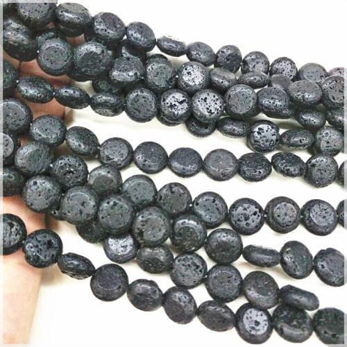 1 string wholesale beads lava stone beads coin shape gem stone strands size 10mm12mm 14mm top fashion beads selling