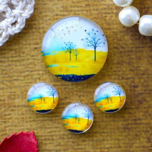 12mm 25mm 14mm 16mm 18mm 20mm Photo Glass Cabochons Round Cameo Set Handmade Settings Tree 02
