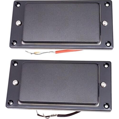 2Pcs Instrument Sealed Pickup Bridge Neck Black for 6-String Electric Guitar
