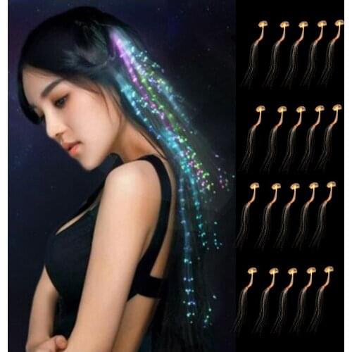 20 Pack Womens LED Lights Hair Barrettes Light Up Hair Braid Rave Party Favor