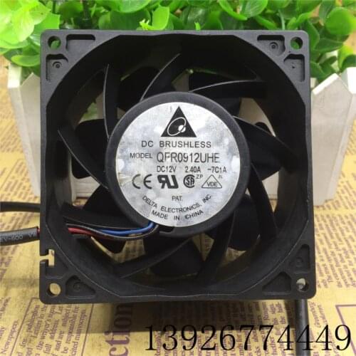 For Delta Qfr0912uhe 9038 9cm/cm 12V 2.40a 3-Wire Booster Cooling Fan