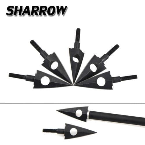 6/12/24pcs Archery Arrowheads 116 Grain Traditional Carbon Steel Broadheads Hunting Shooting Arrow Practice Accessories