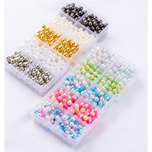 ABS Acrylic Round Beads Imitation Faux Pearls String NO Hole 4-10MM Mixed Color for Craft Wedding DIY Decorations Jewelry Making