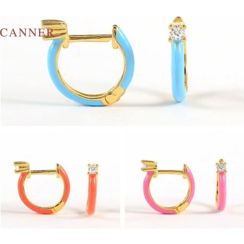 CANNER 925 Sterling Silver Earrings For Women U Shape Earrings Dangle Ear Piercing Pendientes Mom Gift 2021 Trend Vintage