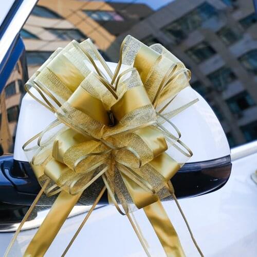 10pcs Flower Ribbons Pull Bow Wedding Car Decoration Gift Birthday Party Supplies Home Decoration DIY Pull Flower Ribbons Big