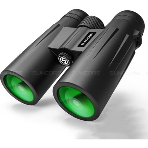 12x42 Binoculars High Magnification High-definition Low-light Green Coating Portable Outdoor Hiking Camping Binoculars