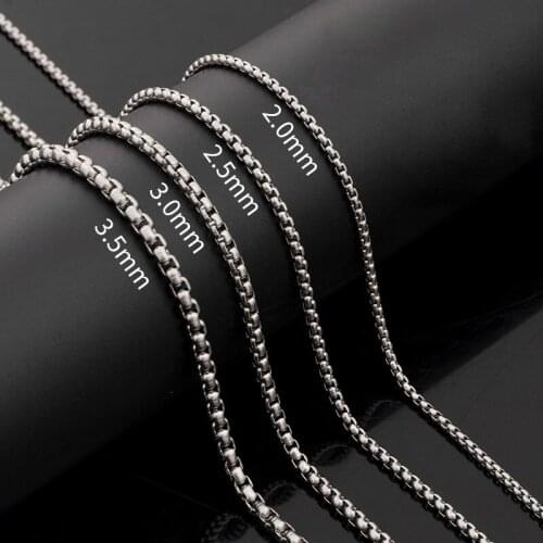 Fashion 1 Piece Stainless Steel Square Pearl Chain Necklace Chain Necklace for Pendant Men Women Necklace Jewelry Gift Wholesale