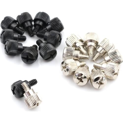 10pcs black or white nickel computer case screw hand tighten thumb screw