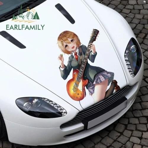 EARLFAMILY 43cm x 37.4cm for K-on! Hirasawa Yui Anime Car Stickers and Dercals Personality Waterproof Door Wall Car Head Decor