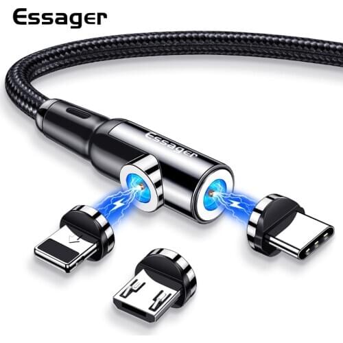Essager Magnetic Micro USB Type C Cable For iPhone Samsung Fast Charging Magnet Charger Android Mobile Phone Cable Wire Cord