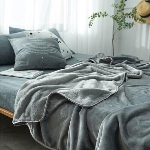 Flannel Blanket Solid Color Adult Blankets for Beds Sofa Summer Winter Coral Fleece Throw Blanket Children Bedspread on the Bed