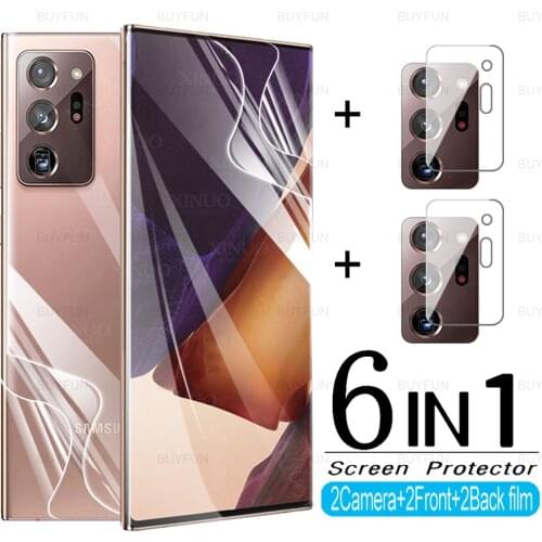 6in1 Hydrogel Film For Samsung Galaxy Note 20 Ultra HD Film For Samsung Note 10 Plus 9 8 10 Lite Camera Lens Protective Film