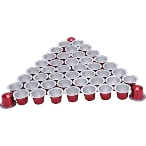 EAS-50 Sets Refillable Coffee Capsule Cup Disposable for Nespresso Pod for Nescafe Automatic Coffee Machine Food Package Cafe Su