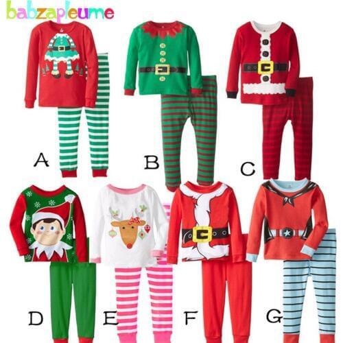 2PCS/0-5Years/Baby Boys Girls Clothing Sets Christmas Cartoon T-shirt+Pants Children Clothes Costumes For Kids Tracksuit BC1345