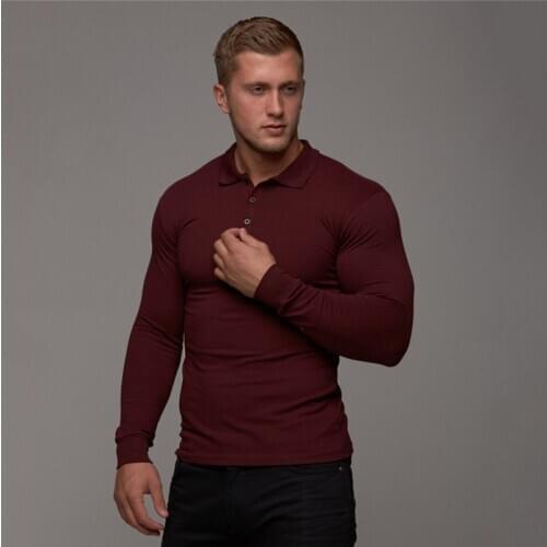 New Brand Polo Shirt Men Casual Fashion Breathable Cotton Polo Tshirt Men Business Long Sleeve Fitness Sports Poloshirt Men