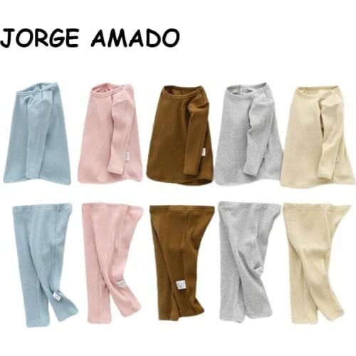 2020 Autumn Winter New Baby Sets Boy Girl Striped Home Set 2PCS Outfits Long Sleeve Sleep Wear Baby Clothes 0-3T E8153